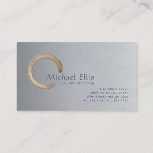 Minimalistisch Golden Enso Circle Visitekaartje (Achterkant)