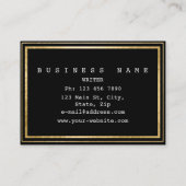 Minimalistisch Golden Folie Lijst Zwart Vip Visitekaartje (Achterkant)