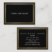 Minimalistisch Golden Folie Lijst Zwart Vip Visitekaartje (Voorkant / Achterkant)