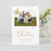 Minimalistisch Golden voor kerstfoto's met fijne k Kaart (Staand voorkant)