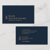 Minimalistisch GoldScissors Hair Stylist-Visitekaa Visitekaartje (Voorkant / Achterkant)