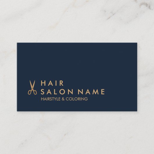 Minimalistisch GoldScissors Hair Stylist-Visitekaa Visitekaartje (Voorkant)