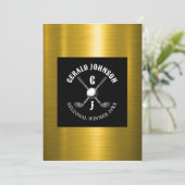 Minimalistisch Golf Monogram Design Kaart (Staand voorkant)