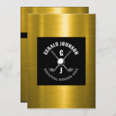 Minimalistisch Golf Monogram Ontwerp Kaart (Voorkant / Achterkant)