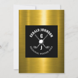 Minimalistisch golf monogram ontwerp kaart