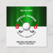Minimalistisch Golf Monogram Ontwerp Vierkante Visitekaartje (Achterkant)