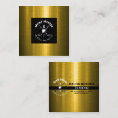 Minimalistisch golf monogram ontwerp vierkante visitekaartje (Voorkant / Achterkant)