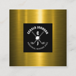 Minimalistisch golf monogram ontwerp vierkante visitekaartje