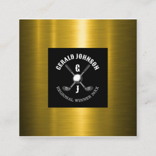 Minimalistisch Golf Monogram Ontwerp Vierkante Visitekaartje