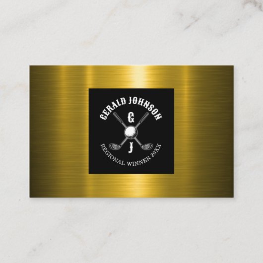 Minimalistisch Golf Monogram Ontwerp Visitekaartje (Voorkant)