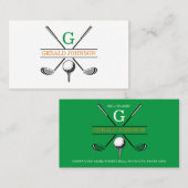 Minimalistisch Golf Monogram Ontwerp Visitekaartje (Voorkant / Achterkant)