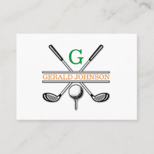 Minimalistisch golf monogram ontwerp visitekaartje