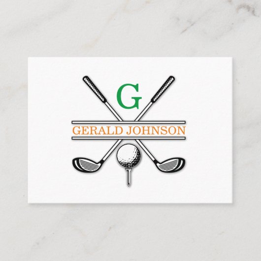 Minimalistisch golf monogram ontwerp visitekaartje (Voorkant)