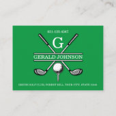 Minimalistisch golf monogram ontwerp visitekaartje (Achterkant)