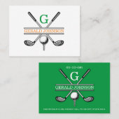 Minimalistisch golf monogram ontwerp visitekaartje (Voorkant / Achterkant)