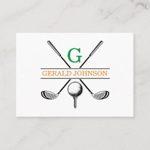 Minimalistisch Golf Monogram Ontwerp Visitekaartje