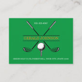 Minimalistisch Golf Monogram Ontwerp Visitekaartje (Achterkant)