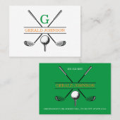 Minimalistisch Golf Monogram Ontwerp Visitekaartje (Voorkant / Achterkant)