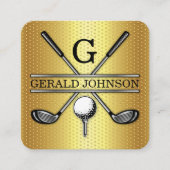 Minimalistisch Golf Monogram Square Visitekaartje (Voorkant)