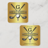 Minimalistisch Golf Monogram Square Visitekaartje (Voorkant / Achterkant)
