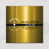 Minimalistisch golf monogramontwerp vierkante visitekaartje (Achterkant)