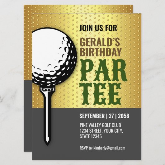 Minimalistisch Golf Party Design Kaart (Voorkant / Achterkant)