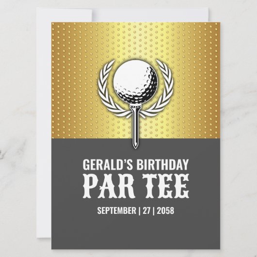Minimalistisch Golf Party Design Kaart (Achterkant)