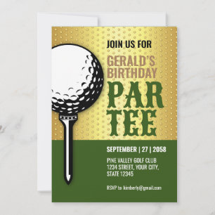 Minimalistisch Golf Party Design Kaart