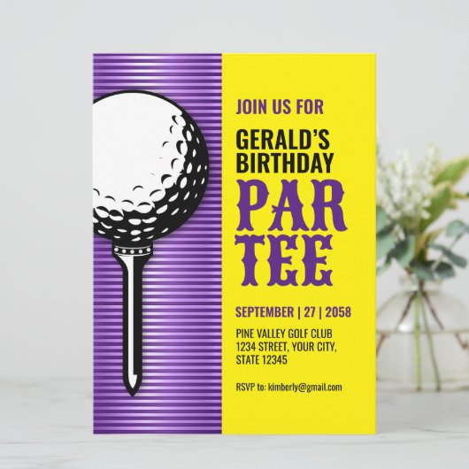Minimalistisch Golf Party Design Kaart (Staand voorkant)