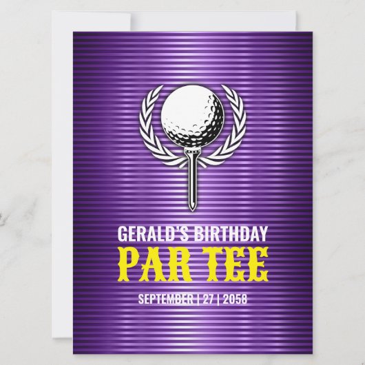 Minimalistisch Golf Party Design Kaart (Achterkant)