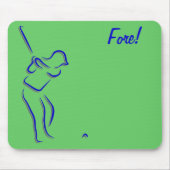 Minimalistisch Golf Swing Mousepad Muismat (Voorkant)