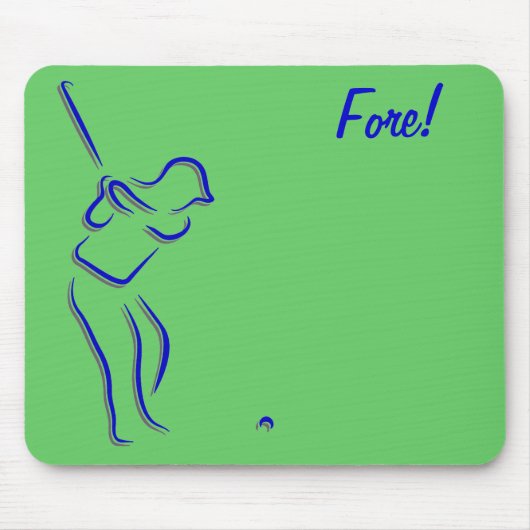 Minimalistisch Golf Swing Mousepad Muismat (Voorkant)