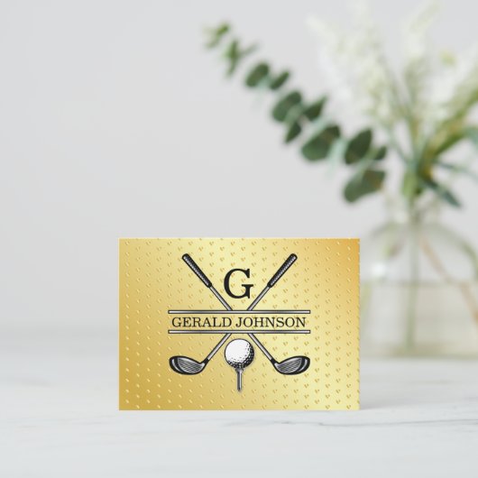 Minimalistisch Golfmonogram Visitekaartje (Staand voorkant)