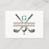 Minimalistisch Golfmonogram Visitekaartje (Voorkant)