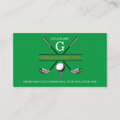 Minimalistisch Golfmonogram Visitekaartje (Achterkant)