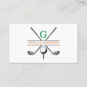 Minimalistisch Golfmonogram Visitekaartje (Voorkant)