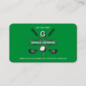 Minimalistisch Golfmonogram Visitekaartje (Achterkant)