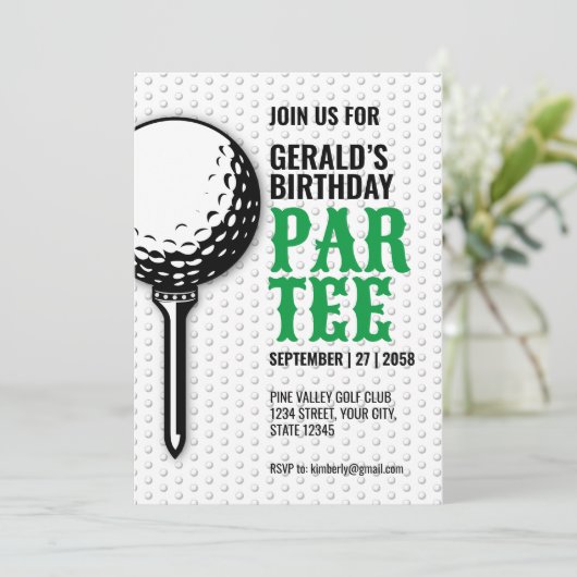 Minimalistisch golfparty ontwerp kaart (Staand voorkant)