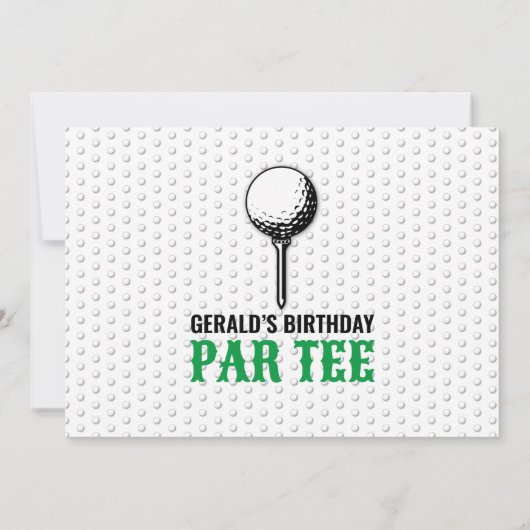 Minimalistisch golfparty ontwerp kaart (Achterkant)