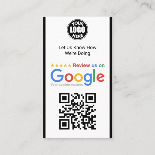 Minimalistisch Google Review visitekaartsjabloon Visitekaartje (Voorkant)