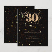 Minimalistisch goud 30e budget verjaardagsfeestje  (Voorkant / Achterkant)