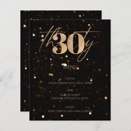 Minimalistisch goud 30e budget verjaardagsfeestje  (Voorkant / Achterkant)