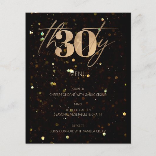 Minimalistisch goud 30e budget verjaardagsfeestje  (Voorkant)