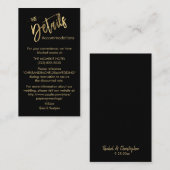 Minimalistisch Goud Details Bruiloft Invoegsel Beh Informatiekaartje (Voorkant / Achterkant)