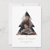 Minimalistisch goud eenvoudig wat een jaar Kerstmi Feestdagenkaart (Voorkant)