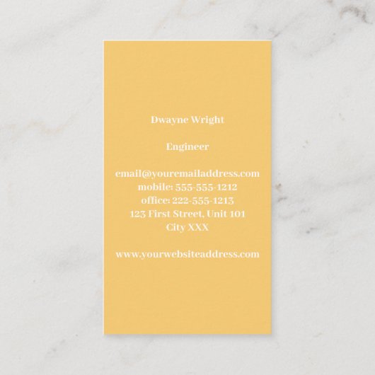 Minimalistisch goud en wit visitekaartje (Achterkant)