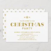 Minimalistisch goud- en witte kerstfeest kaart (Voorkant / Achterkant)