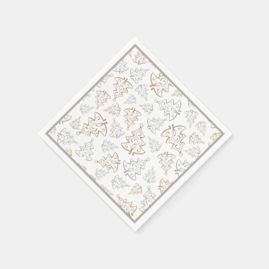 Minimalistisch goud en zilver kerstboom patroon servetten (Hoek)