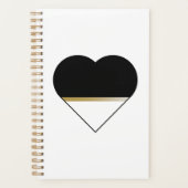 Minimalistisch goud en zwart hart planner (Voorkant)