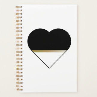 Minimalistisch goud en zwart hart planner